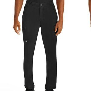 HH Works Healing Hands Scrub Pants Men Large Short Black 9590 Ryan Straight Slim